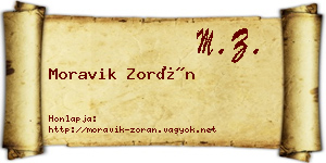 Moravik Zorán névjegykártya